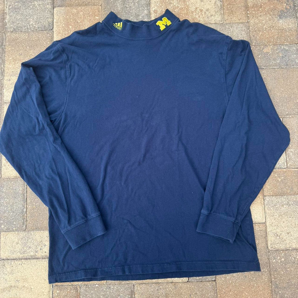 Michigan Wolverines Adidas Mockneck Longsleeve